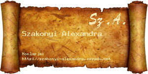 Szakonyi Alexandra névjegykártya